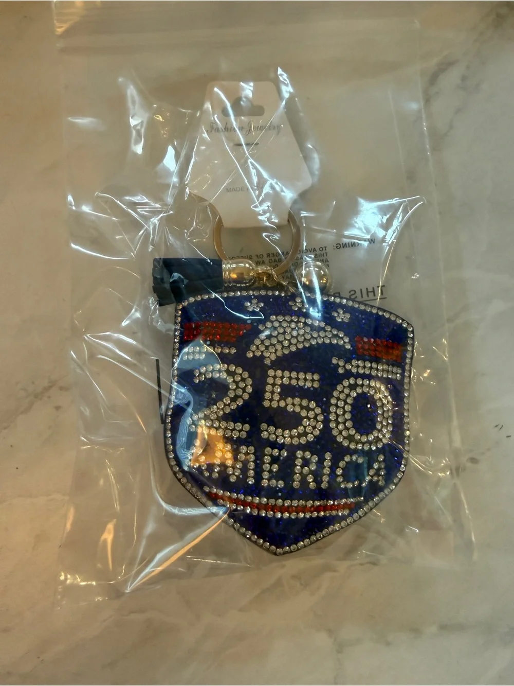 🔑 NWT America 250 Semi/Quincentennial Patriotic Bling Puffy Keychain Bag Charm